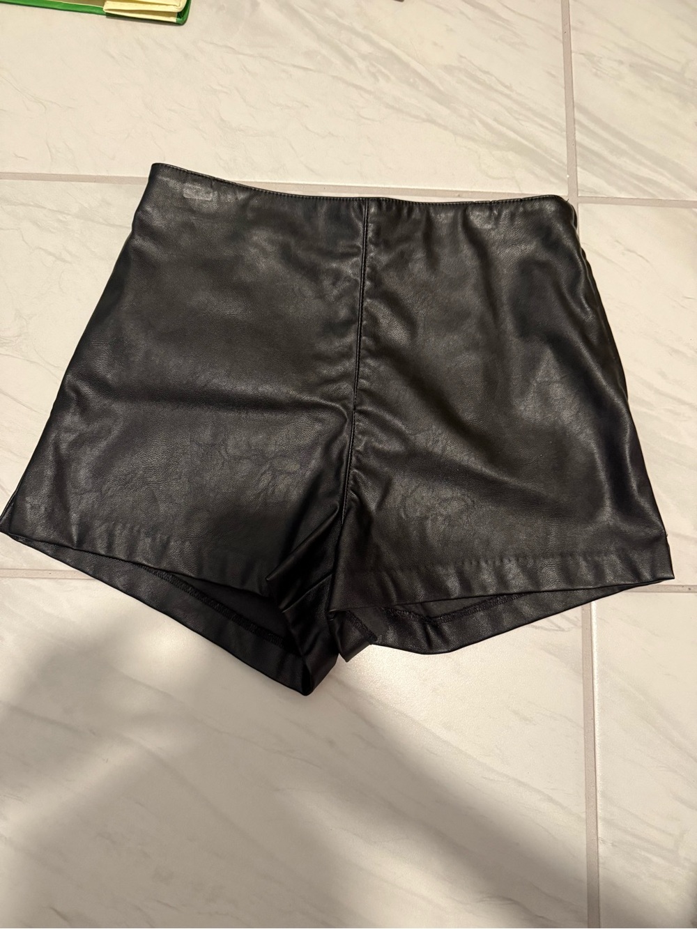 Divided Black High-Waist Faux Leather Shorts
